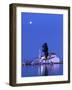 Night Scene of Vlacherna Monastery with Moon, Kanoni, Corfu, Greece-Ivan Vdovin-Framed Photographic Print