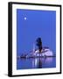 Night Scene of Vlacherna Monastery with Moon, Kanoni, Corfu, Greece-Ivan Vdovin-Framed Photographic Print