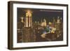 Night Scene, Wacker Drive, Chicago, Illinois-null-Framed Art Print