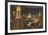 Night Scene, Wacker Drive, Chicago, Illinois-null-Framed Premium Giclee Print