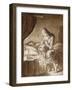 Night Scene: Woman Feeding Her Child (Pen and Wash in Brown Ink over Graphite)-Maxwell Gordon Lightfoot-Framed Giclee Print