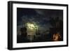 Night Sea Port in Moon Light 1771-Claude Joseph Vernet-Framed Premium Giclee Print