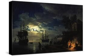 Night Sea Port in Moon Light 1771-Claude Joseph Vernet-Stretched Canvas