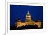 Night shot of Iowa State Capital and dome, Des Moines, Iowa-null-Framed Photographic Print