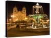 Night Shot of Plaza De Armas, Cusco, Peru-Diane Johnson-Stretched Canvas