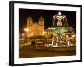 Night Shot of Plaza De Armas, Cusco, Peru-Diane Johnson-Framed Photographic Print