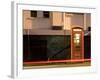 Night Shot of Uk Phonebox with Light Trails from Passing Car-Clive Nolan-Framed Photographic Print