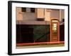 Night Shot of Uk Phonebox with Light Trails from Passing Car-Clive Nolan-Framed Photographic Print