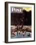 "Night Skating," Saturday Evening Post Cover, December 16, 1944-John Falter-Framed Premium Giclee Print