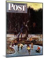 "Night Skating," Saturday Evening Post Cover, December 16, 1944-John Falter-Mounted Premium Giclee Print