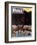 "Night Skating," Saturday Evening Post Cover, December 16, 1944-John Falter-Framed Giclee Print