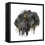 Night Sky, Cloud, Winter, Cosmos, Stars, Gold, Moon, Snow, Rain Sketch. Watercolor Abstract Backgro-Rana Des-Framed Stretched Canvas