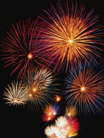 'Night Sky Filled with Fireworks' Photographic Print - Bill Ross
