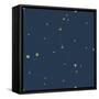 Night Sky Navy and Gold Pattern 05A-Sara Zieve Miller-Framed Stretched Canvas