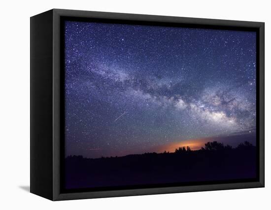 Night Sky, Sunset Crater National Monument, Arizona, USA-Christian Heeb-Framed Stretched Canvas