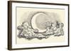 Night Sky Vector, Moon in the Clouds Hand Drawing-Danussa-Framed Art Print