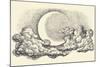Night Sky Vector, Moon in the Clouds Hand Drawing-Danussa-Mounted Art Print