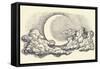 Night Sky Vector, Moon in the Clouds Hand Drawing-Danussa-Framed Stretched Canvas