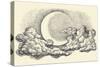 Night Sky Vector, Moon in the Clouds Hand Drawing-Danussa-Stretched Canvas