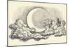 Night Sky Vector, Moon in the Clouds Hand Drawing-Danussa-Mounted Art Print