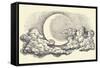 Night Sky Vector, Moon in the Clouds Hand Drawing-Danussa-Framed Stretched Canvas