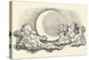 Night Sky Vector, Moon in the Clouds Hand Drawing-Danussa-Stretched Canvas