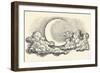 Night Sky Vector, Moon in the Clouds Hand Drawing-Danussa-Framed Premium Giclee Print