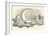 Night Sky Vector, Moon in the Clouds Hand Drawing-Danussa-Framed Premium Giclee Print