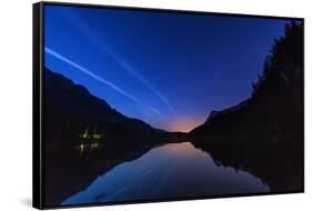 Night Sky with Stars at Lago Di Tovel-Stefan Sassenrath-Framed Stretched Canvas