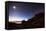Night Sky with the Moon and Venus over Mountains Near Copacabana and Lake Titicaca-Alex Saberi-Framed Stretched Canvas