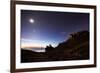 Night Sky with the Moon and Venus over Mountains Near Copacabana and Lake Titicaca-Alex Saberi-Framed Photographic Print