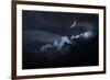 Night Sky With Waxing Moon-null-Framed Premium Giclee Print