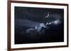 Night Sky With Waxing Moon-null-Framed Premium Giclee Print
