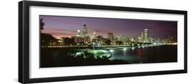 Night Skyline Chicago Il, USA-null-Framed Photographic Print