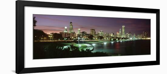 Night Skyline Chicago Il, USA-null-Framed Photographic Print