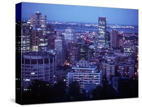Night Skyline Seen from Mount Royal, Montreal Canada-null-Stretched Canvas
