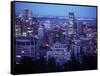 Night Skyline Seen from Mount Royal, Montreal Canada-null-Framed Stretched Canvas