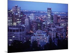 Night Skyline Seen from Mount Royal, Montreal Canada-null-Mounted Photographic Print