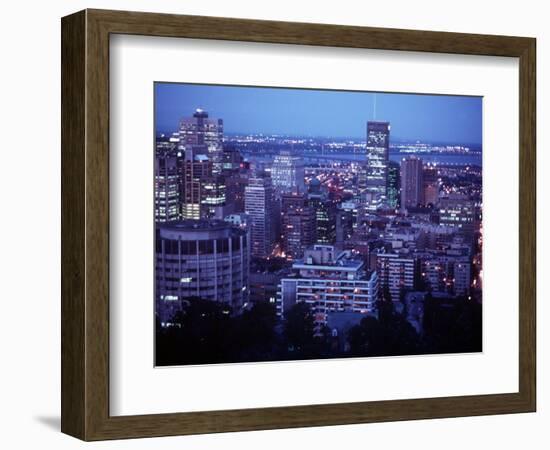 Night Skyline Seen from Mount Royal, Montreal Canada-null-Framed Photographic Print