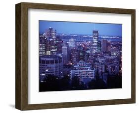 Night Skyline Seen from Mount Royal, Montreal Canada-null-Framed Photographic Print