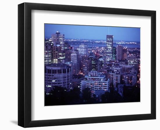 Night Skyline Seen from Mount Royal, Montreal Canada-null-Framed Photographic Print