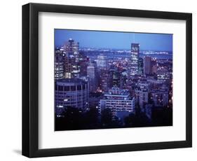 Night Skyline Seen from Mount Royal, Montreal Canada-null-Framed Photographic Print