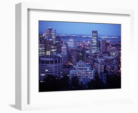 Night Skyline Seen from Mount Royal, Montreal Canada-null-Framed Photographic Print