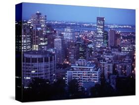 Night Skyline Seen from Mount Royal, Montreal Canada-null-Stretched Canvas