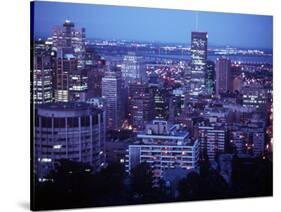 Night Skyline Seen from Mount Royal, Montreal Canada-null-Stretched Canvas