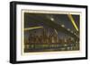 Night, Skyline under Brooklyn Bridge, New York City-null-Framed Art Print