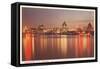 Night Skyline, Vancouver, British Columbia-null-Framed Stretched Canvas