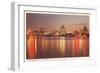 Night Skyline, Vancouver, British Columbia-null-Framed Art Print