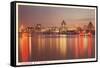 Night Skyline, Vancouver, British Columbia-null-Framed Stretched Canvas