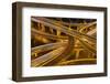 Night Skyline View of Shanghai City and Highways with Flowing Traffic-Captain Yeo-Framed Photographic Print